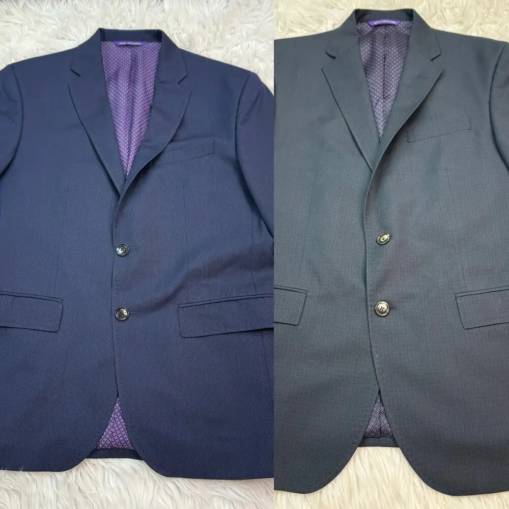 Ted Baker London Men's Endurance Jay Blazer Blue Stripe‎ & Check 40S - LOT OF 2